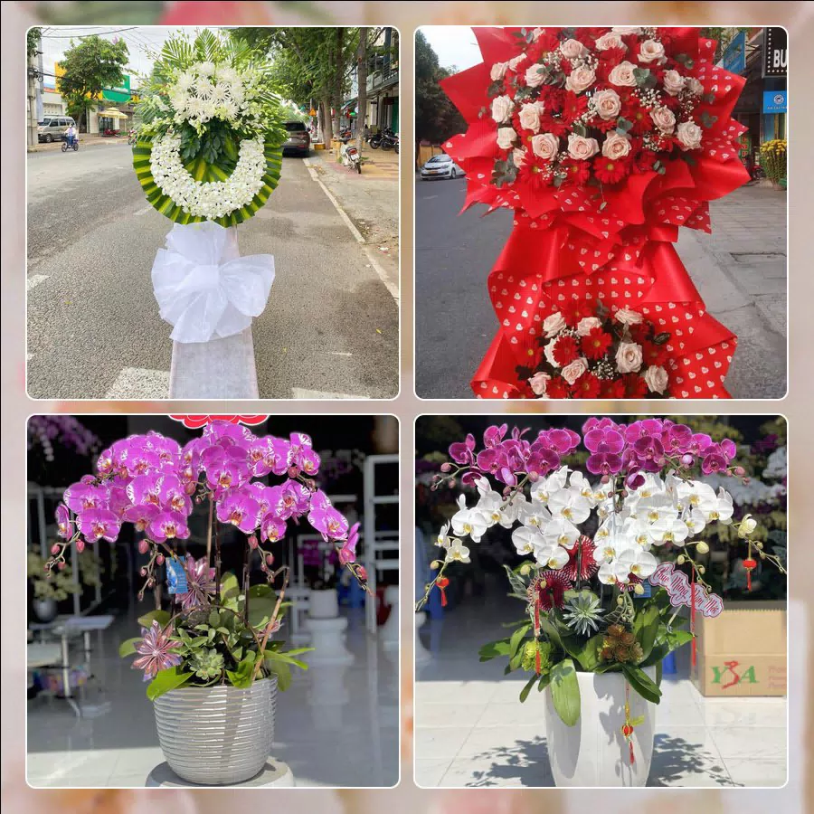 Lẵng hoa chúc mừng tươi tại shop hoa tươi xã Thư Lâm