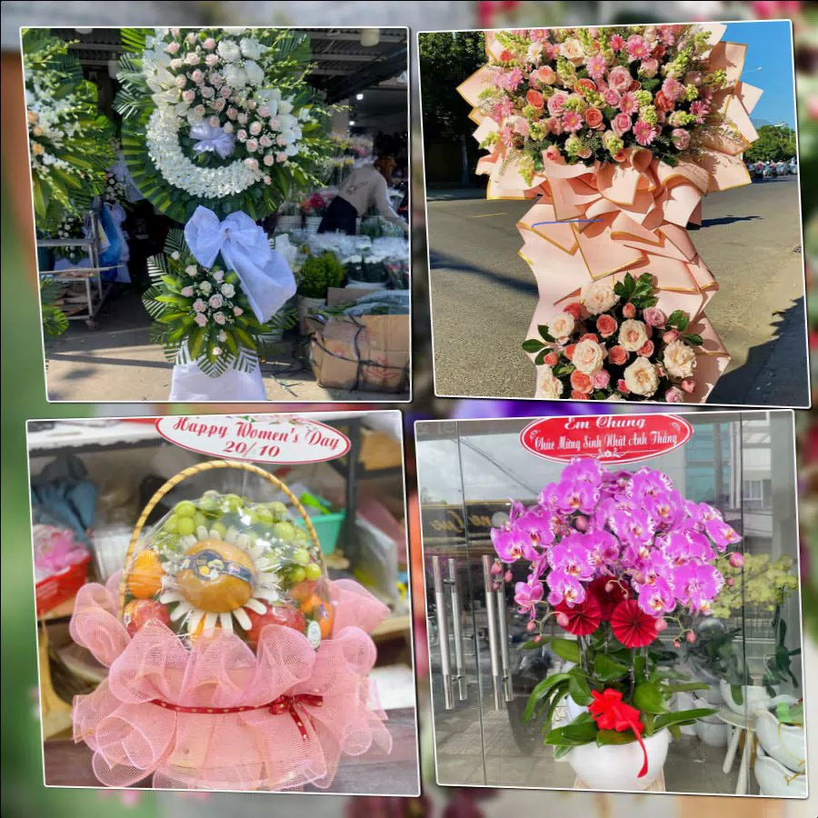Bó hoa giỏ hoa theo dịp tại shop hoa tươi phường Trung An
