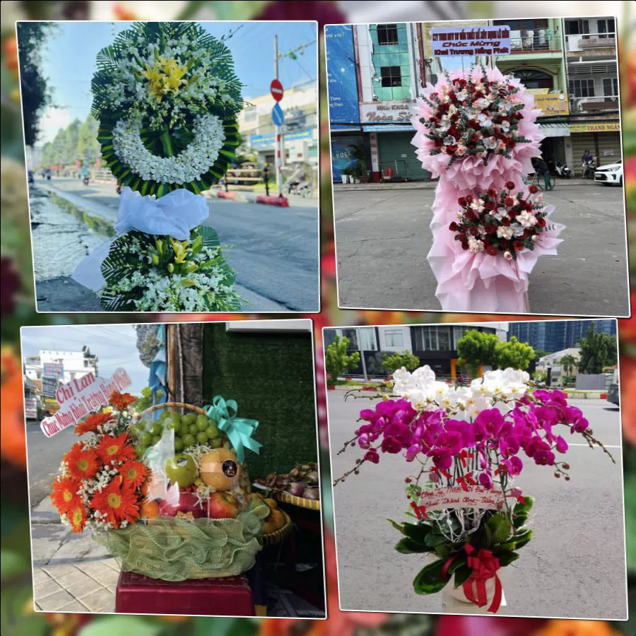 Lẵng hoa chúc mừng tại shop hoa tươi phường Phố Hiến
