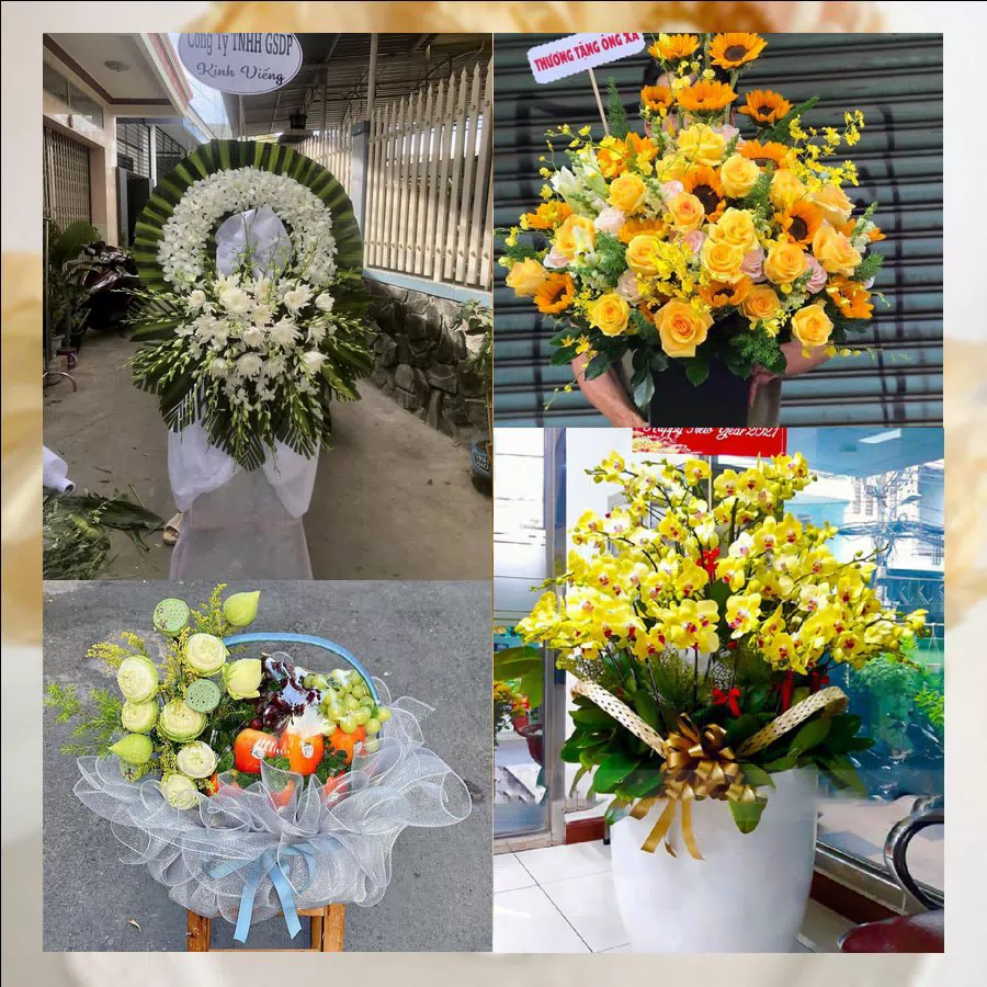 Mẫu lẵng hoa chúc mừng giao tại Xã Hải Hưng
