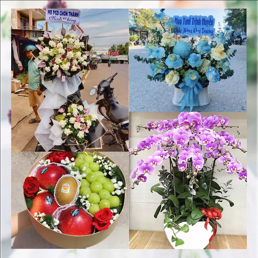 Vòng hoa tươi trang nghiêm giao tại Phường Thống Nhất