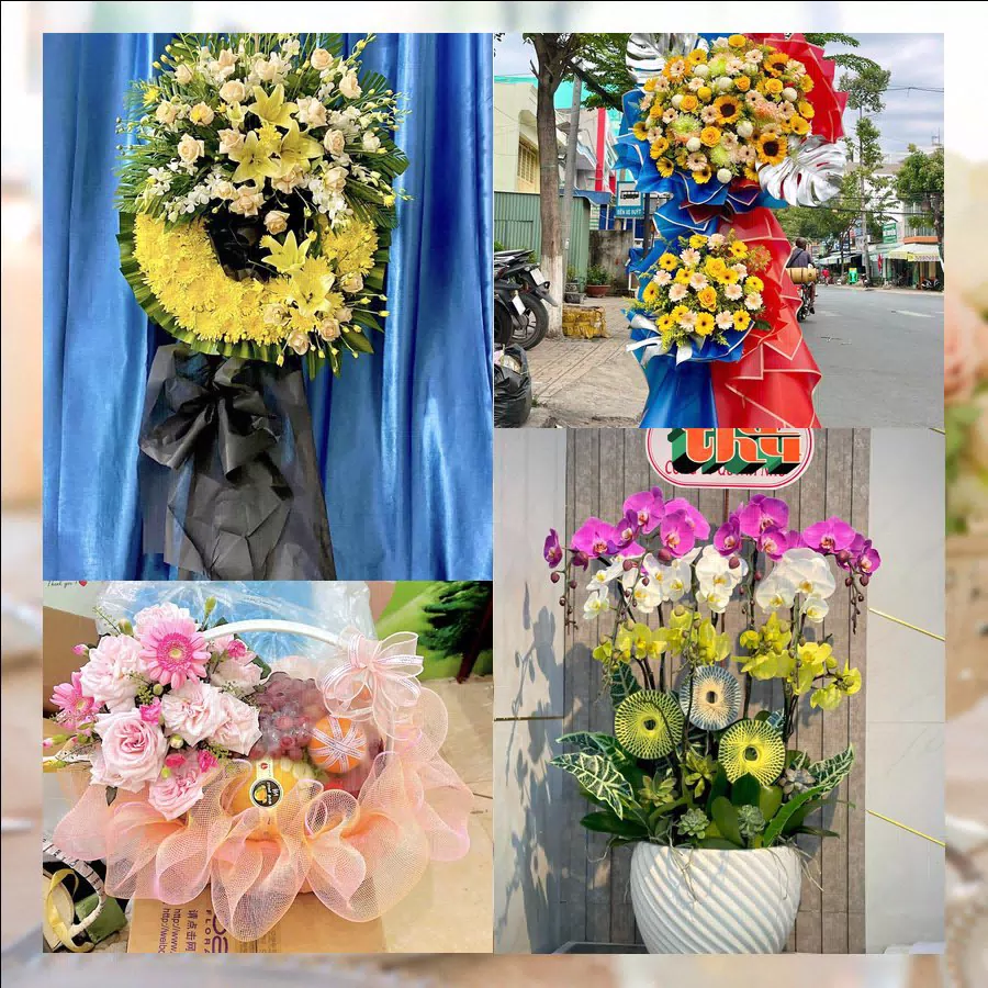 Kệ hoa khai trương tươi tại shop hoa tươi Xã Cái Bè