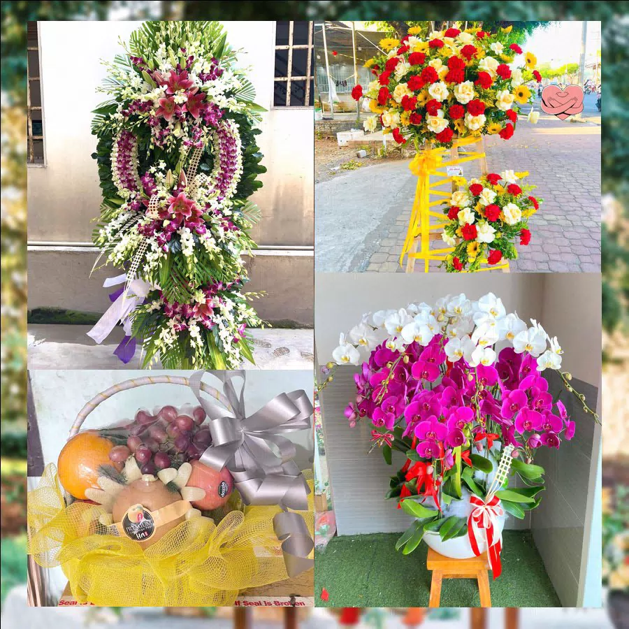 Giỏ trái cây và hoa tươi tại shop hoa tươi Phường Gò Công