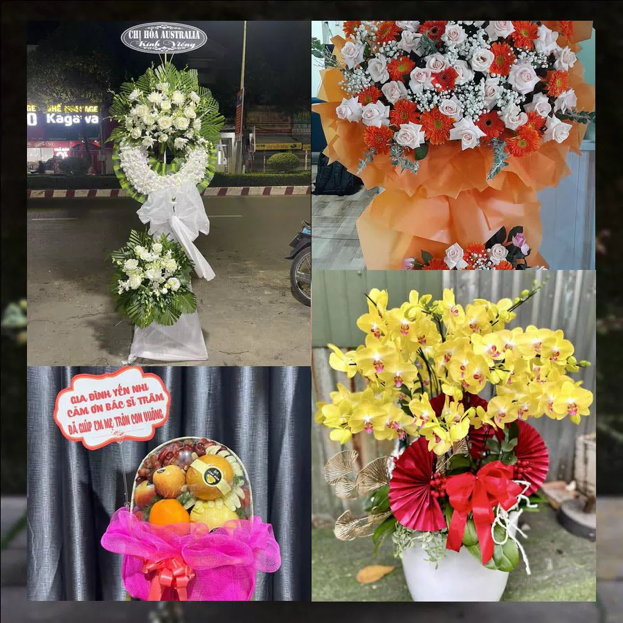 Kệ hoa khai trương tươi thắm tại shop hoa tươi Xã Nghĩa Trụ