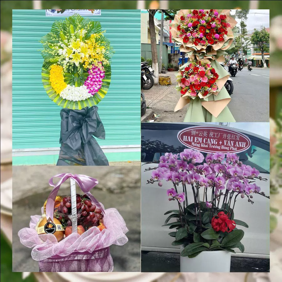 Lẵng hoa chúc mừng tươi tại shop hoa tươi Phường Ngọc Sơn