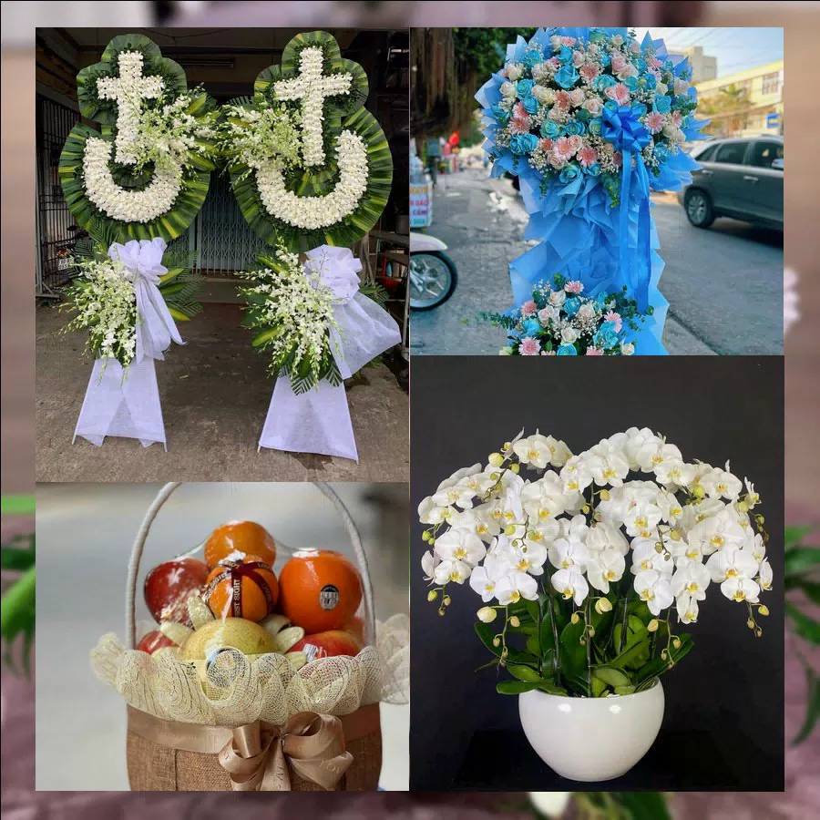 Giỏ trái cây và hoa tươi tại shop hoa tươi Phường Nhị Chiểu