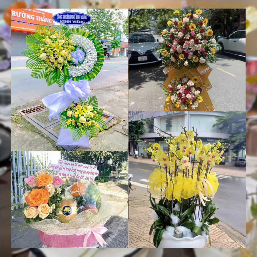 Lẵng hoa chúc mừng tươi tại shop hoa tươi Xã Hưng Hà
