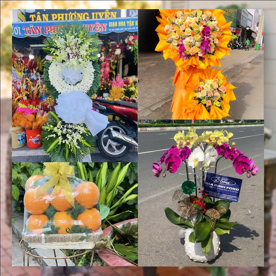Lẵng hoa chúc mừng tươi tại shop hoa tươi Xã Hải Tiến