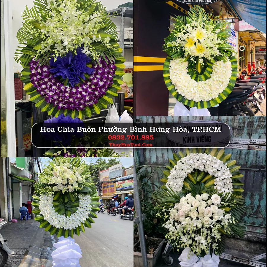 Vòng hoa chia buồn Phường Bình Hưng Hòa - ThuyHoaTuoi.Com