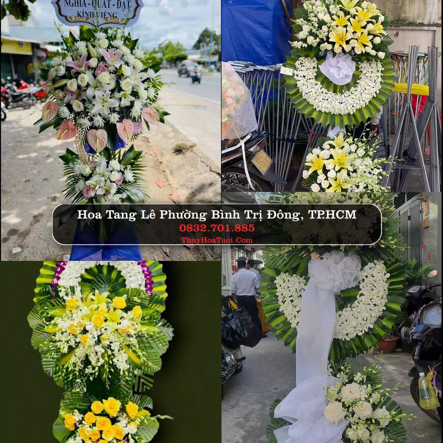 Vòng hoa chia buồn Phường Bình Trị Đông - ThuyHoaTuoi.Com