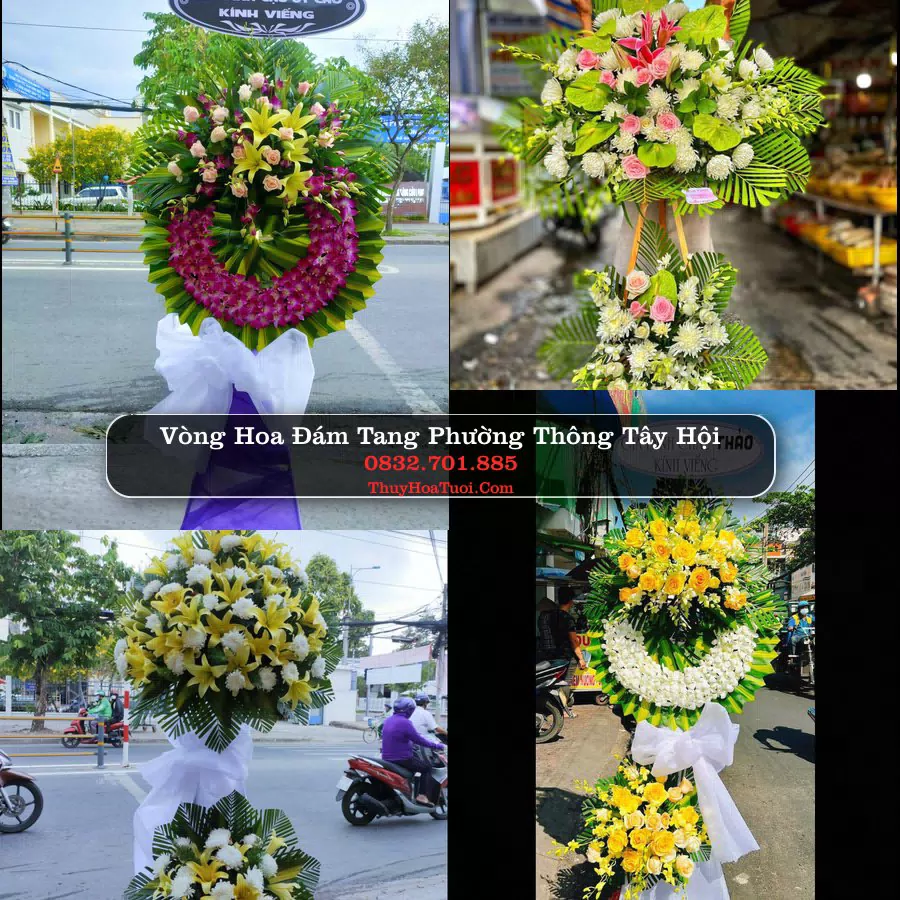 Vòng hoa chia buồn Phường Thông Tây Hội - ThuyHoaTuoi.Com
