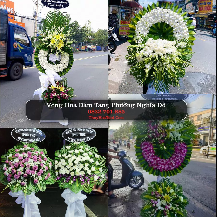 Vòng hoa chia buồn Phường Nghĩa Đô - ThuyHoaTuoi.Com