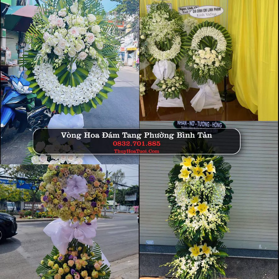 Vòng hoa chia buồn Phường Bình Tân - ThuyHoaTuoi.Com