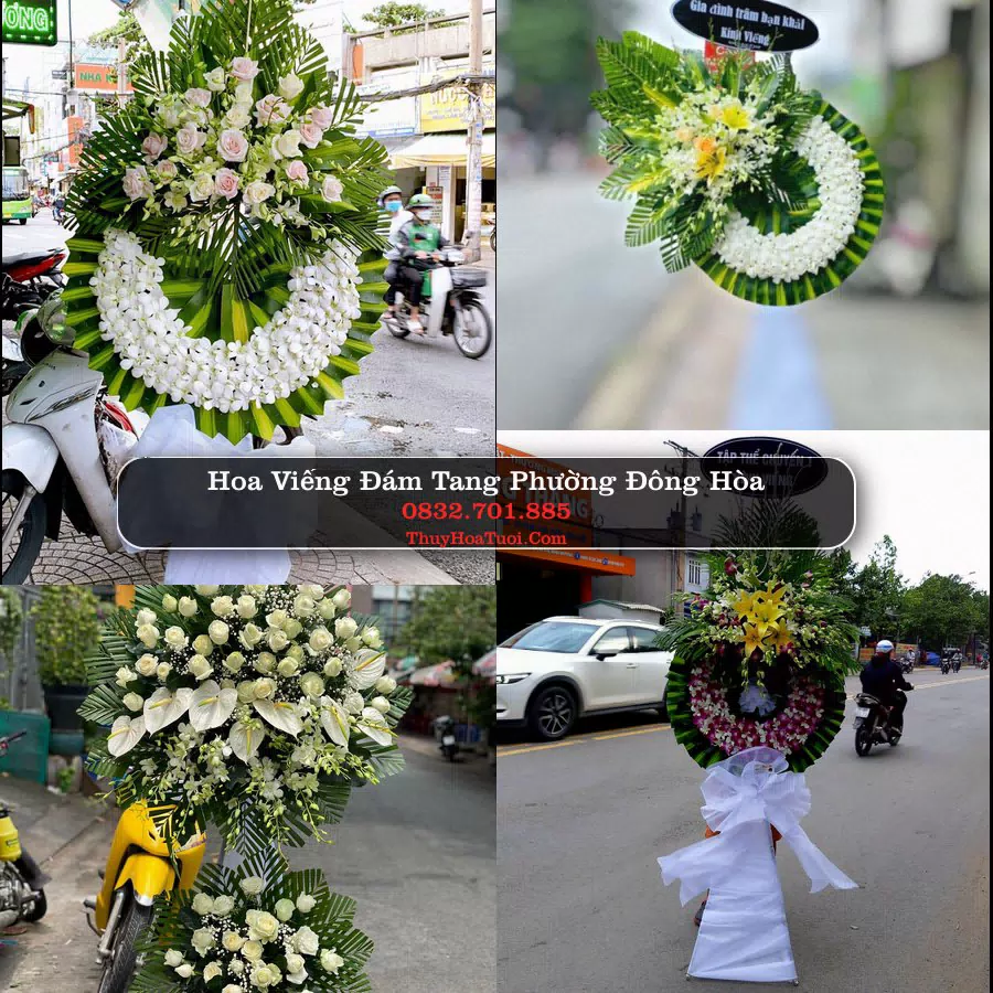 Vòng hoa chia buồn Phường Đông Hòa - ThuyHoaTuoi.Com