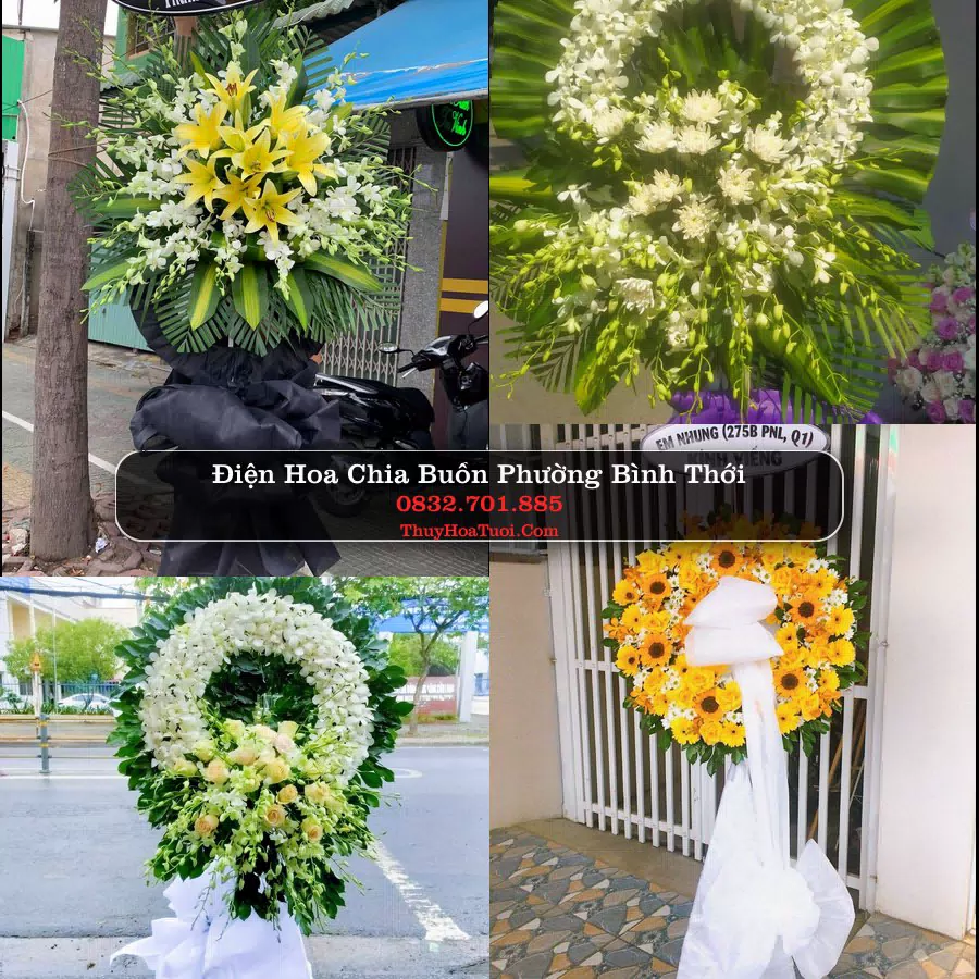 Vòng hoa chia buồn Phường Bình Thới - ThuyHoaTuoi.Com