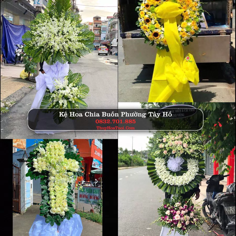 Vòng hoa chia buồn Phường Tây Hồ - ThuyHoaTuoi.Com