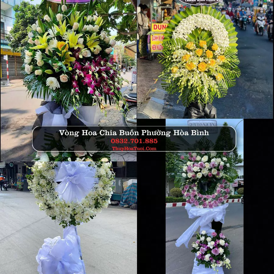 Vòng hoa chia buồn Phường Hòa Bình - ThuyHoaTuoi.Com