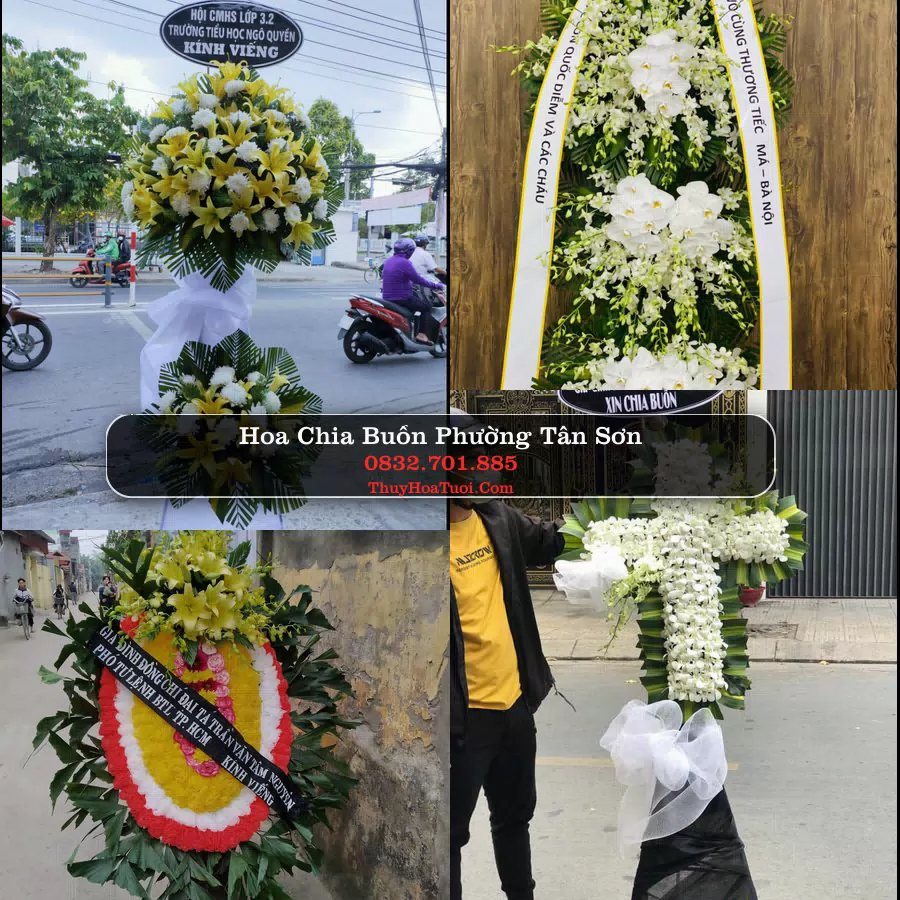 Vòng hoa chia buồn Phường Tân Sơn - ThuyHoaTuoi.Com