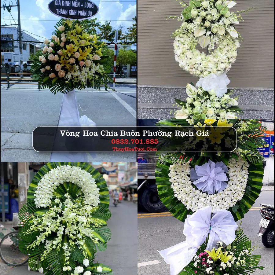 Vòng hoa chia buồn Phường Rạch Giá - ThuyHoaTuoi.Com