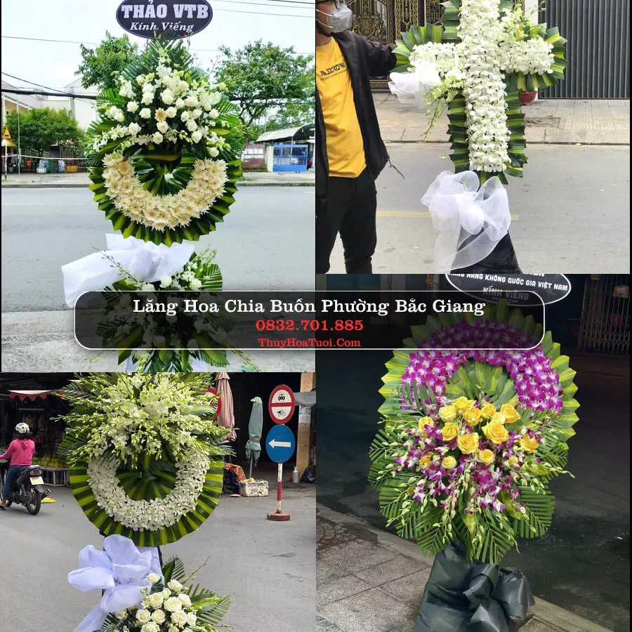 Vòng hoa chia buồn Phường Bắc Giang - ThuyHoaTuoi.Com