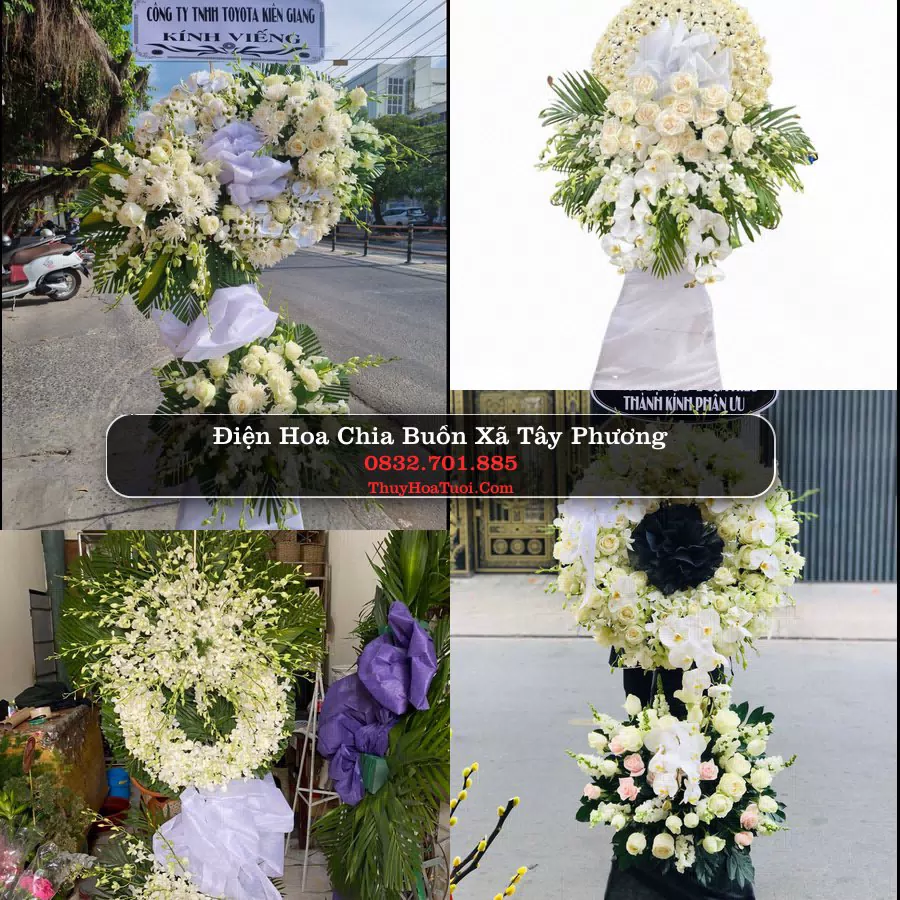 Vòng hoa chia buồn Xã Tây Phương - ThuyHoaTuoi.Com