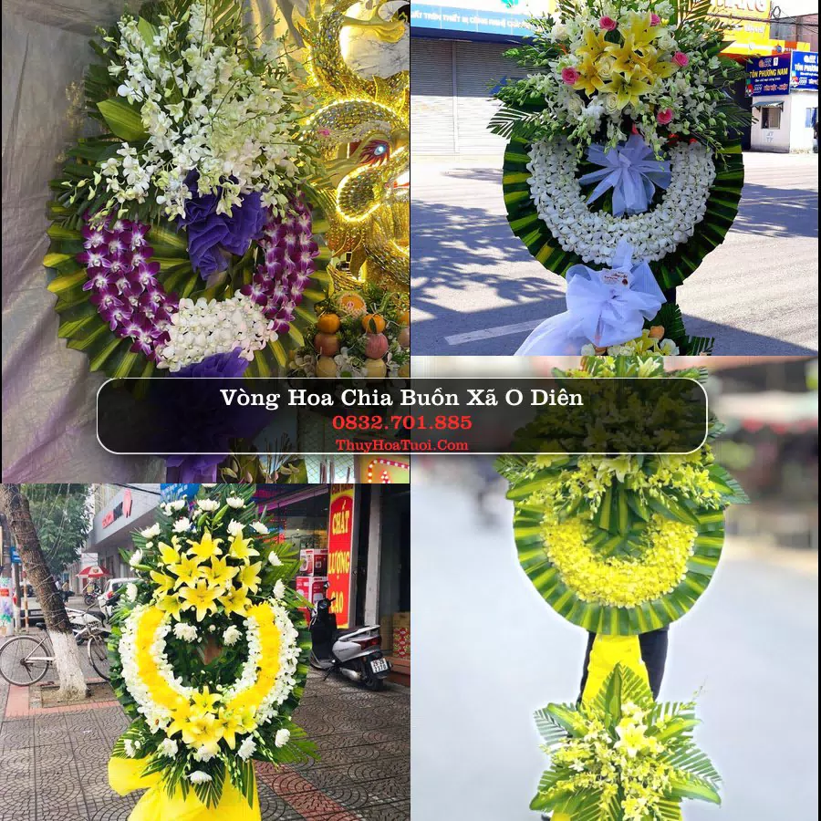Vòng hoa chia buồn Xã Ô Diên - ThuyHoaTuoi.Com