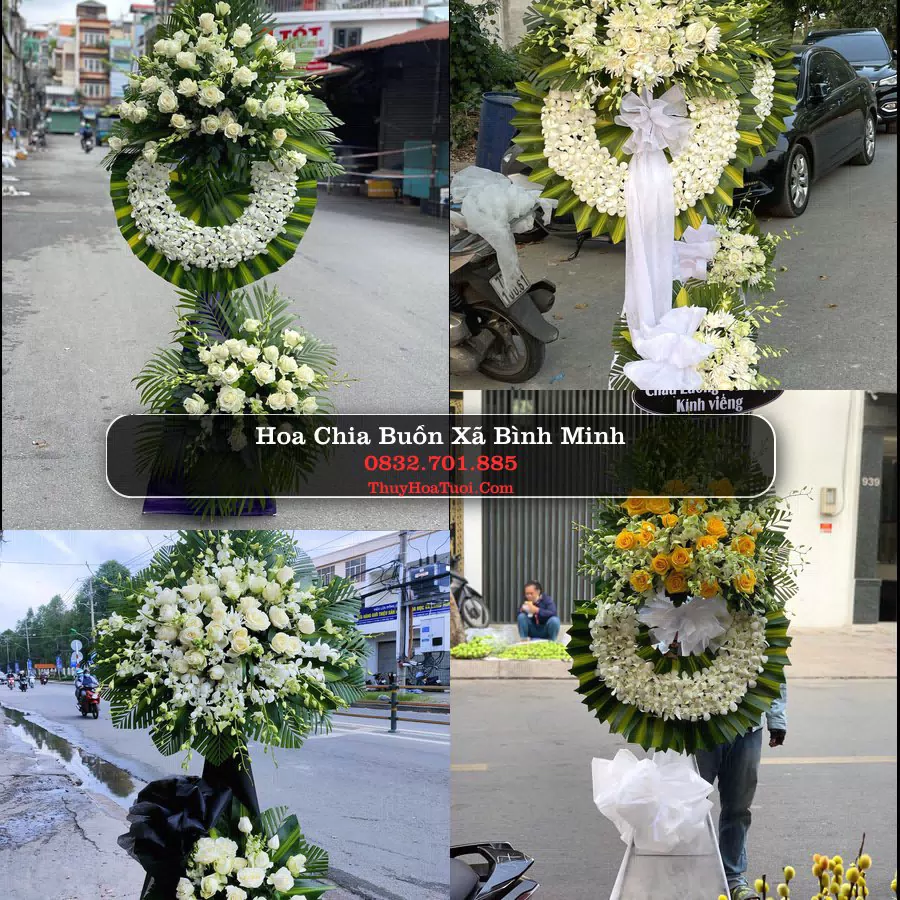 Vòng hoa chia buồn Xã Bình Minh - ThuyHoaTuoi.Com