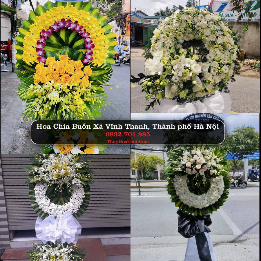 Vòng hoa chia buồn Xã Vĩnh Thanh - ThuyHoaTuoi.Com