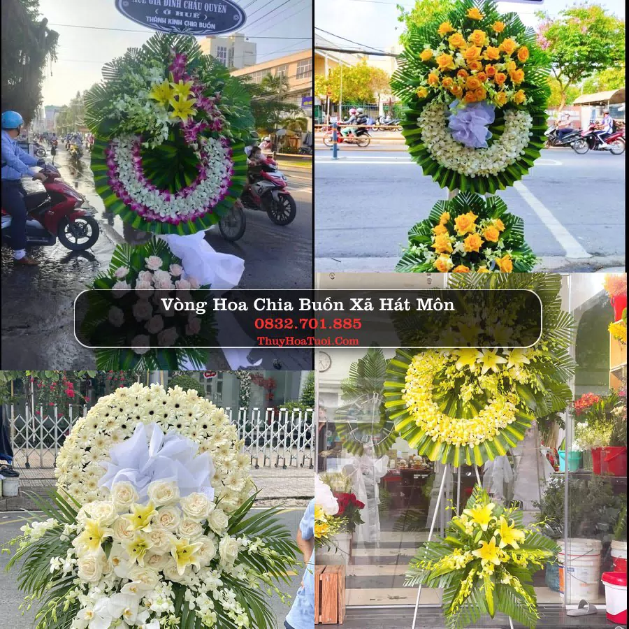 Vòng hoa chia buồn Xã Hát Môn - ThuyHoaTuoi.Com