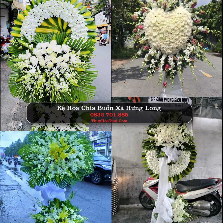 Vòng hoa chia buồn Xã Hưng Long - ThuyHoaTuoi.Com