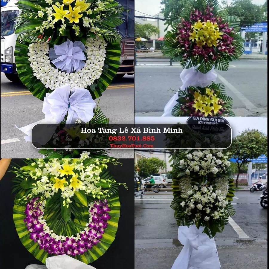 Vòng hoa chia buồn Xã Bình Minh - ThuyHoaTuoi.Com