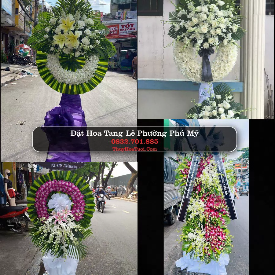 Vòng hoa chia buồn Phường Phú Mỹ - ThuyHoaTuoi.Com