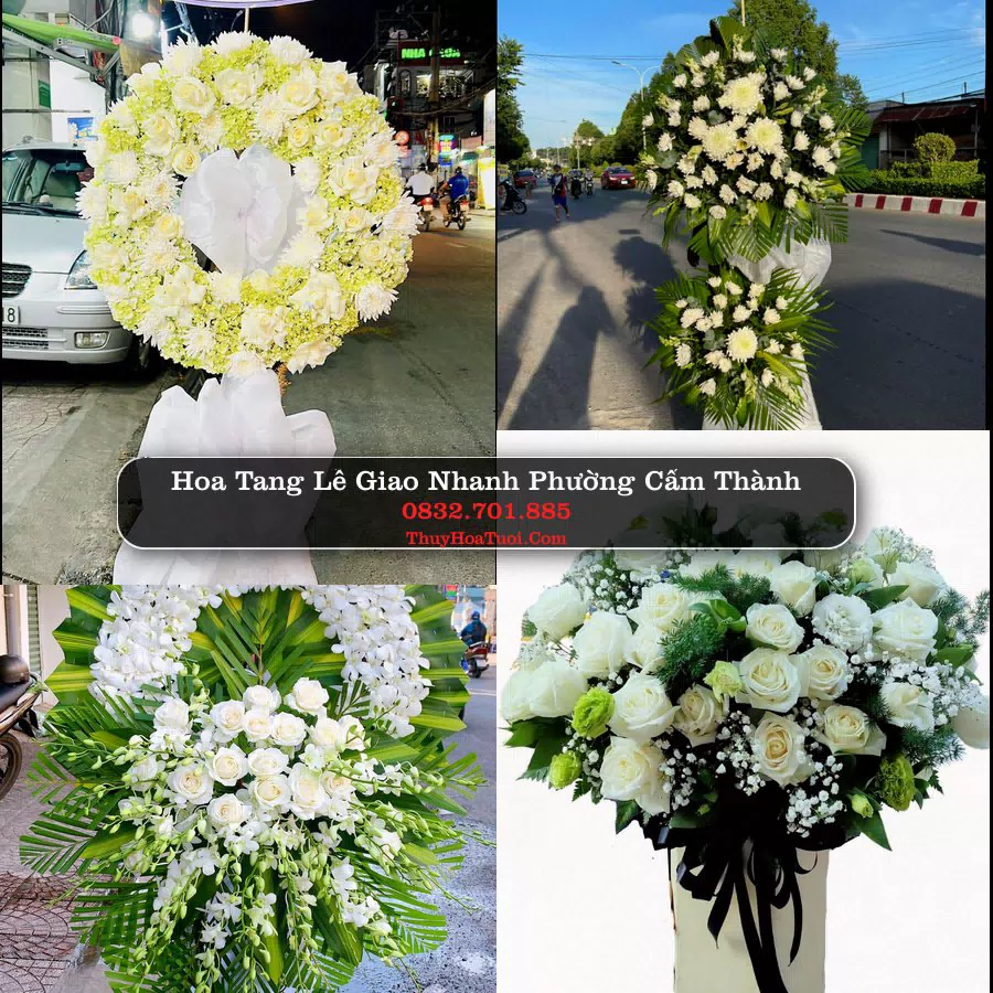 Vòng hoa chia buồn Phường Cẩm Thành - ThuyHoaTuoi.Com