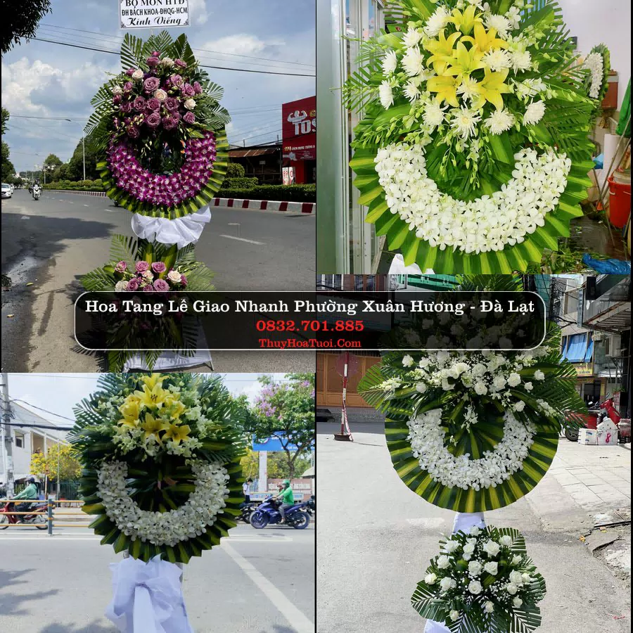 Vòng hoa chia buồn Phường Xuân Hương - Đà Lạt - ThuyHoaTuoi.Com