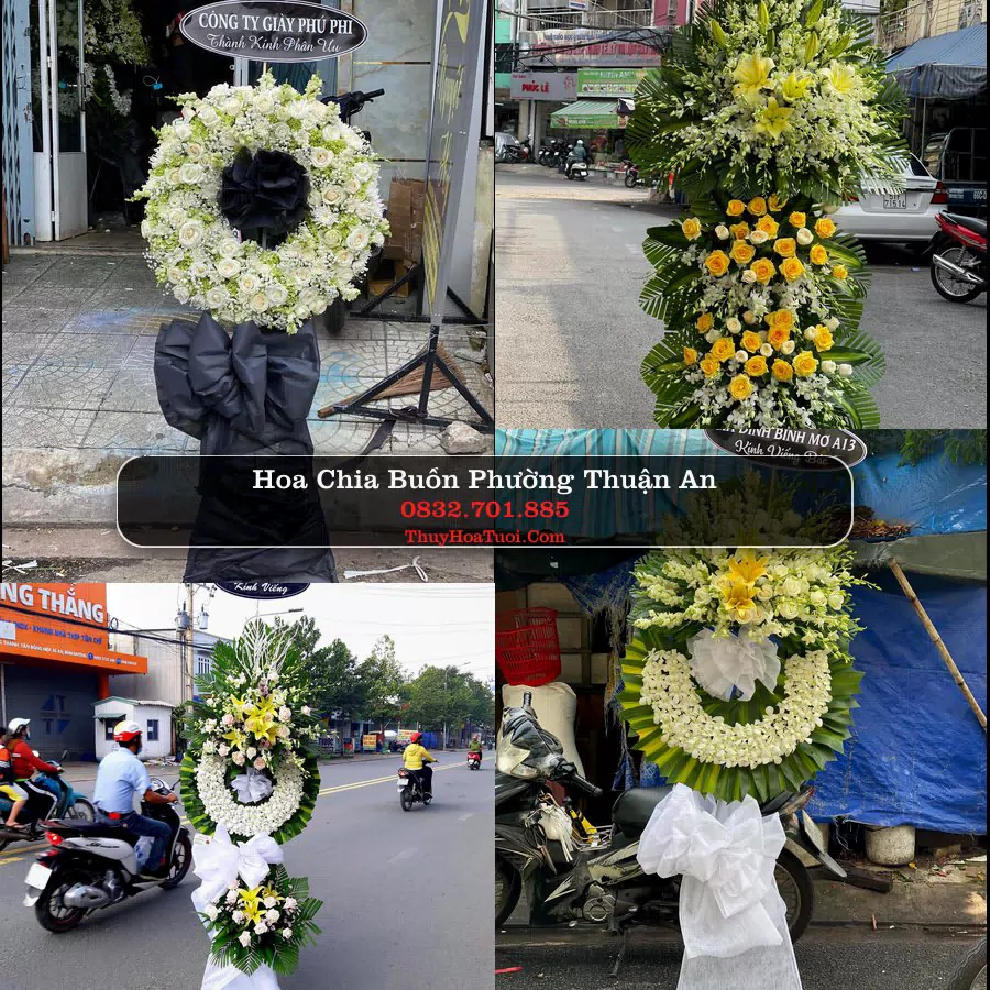 Vòng hoa chia buồn Phường Thuận An - ThuyHoaTuoi.Com