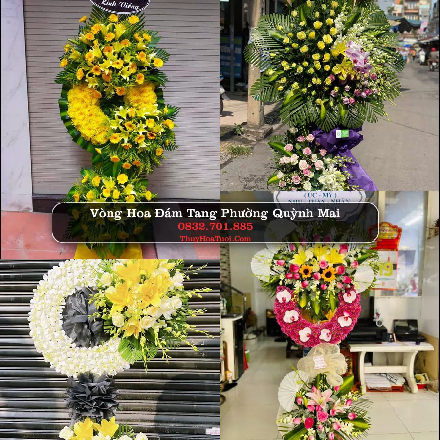 Vòng hoa chia buồn Phường Quỳnh Mai - ThuyHoaTuoi.Com