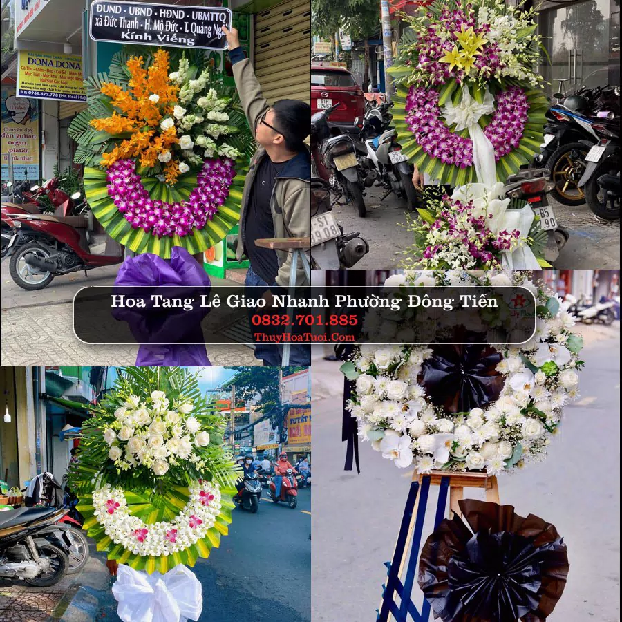 Vòng hoa chia buồn Phường Đông Tiến - ThuyHoaTuoi.Com