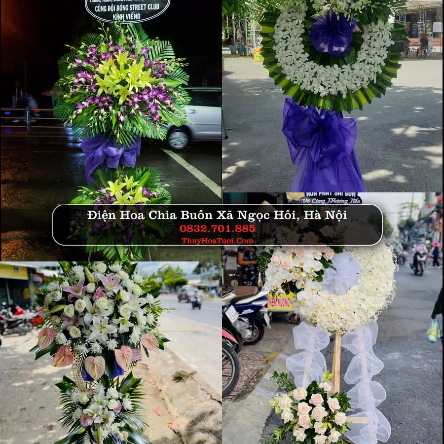 Vòng hoa chia buồn Xã Ngọc Hồi - ThuyHoaTuoi.Com