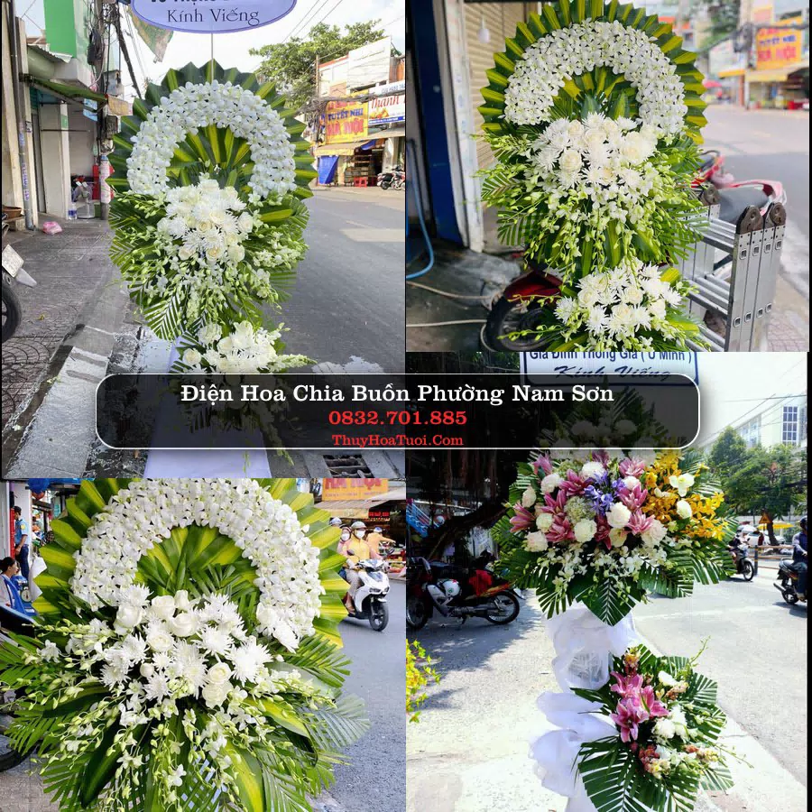Vòng hoa chia buồn Phường Nam Sơn - ThuyHoaTuoi.Com