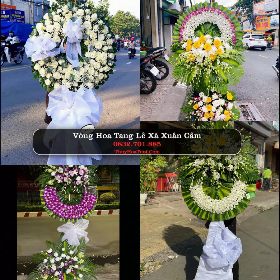 Vòng hoa chia buồn Xã Xuân Cẩm - ThuyHoaTuoi.Com