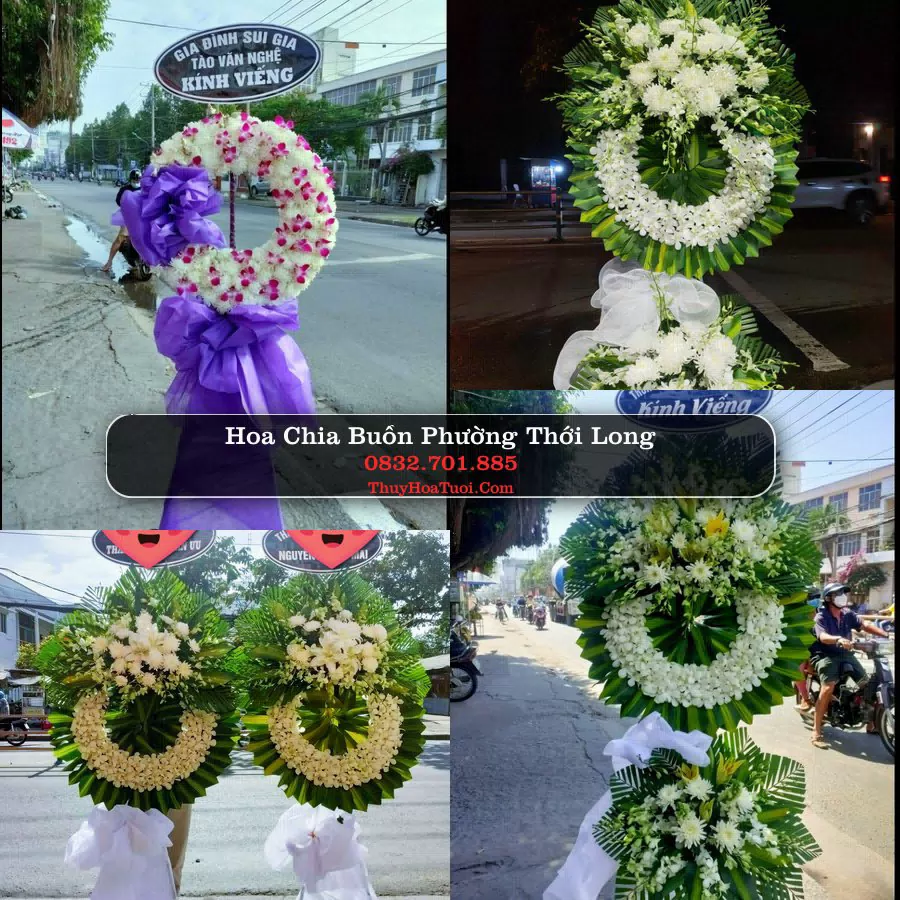 Vòng hoa chia buồn Phường Thới Long - ThuyHoaTuoi.Com