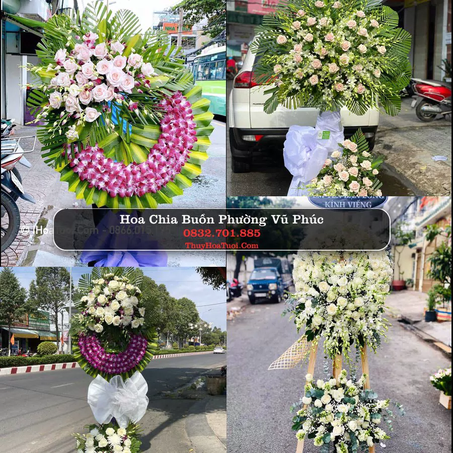 Vòng hoa chia buồn Phường Vũ Phúc - ThuyHoaTuoi.Com