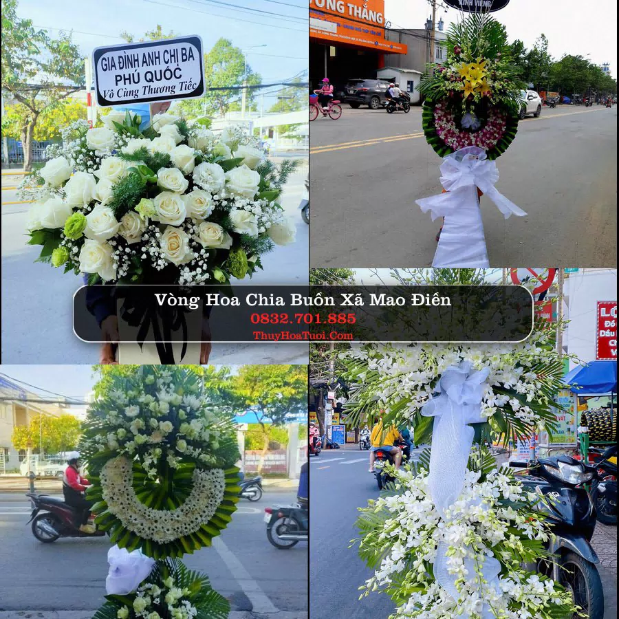 Vòng hoa chia buồn Xã Mao Điền - ThuyHoaTuoi.Com