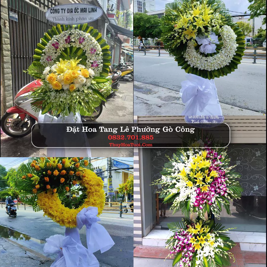Vòng hoa chia buồn Phường Gò Công - ThuyHoaTuoi.Com