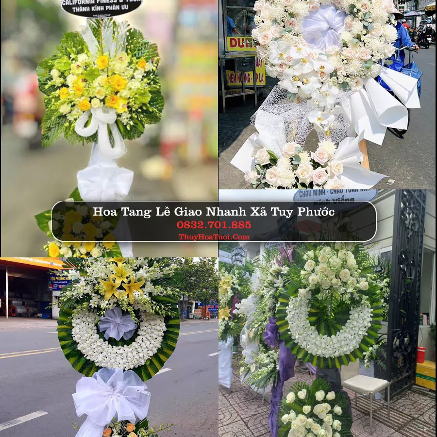 Vòng hoa chia buồn Xã Tuy Phước - ThuyHoaTuoi.Com