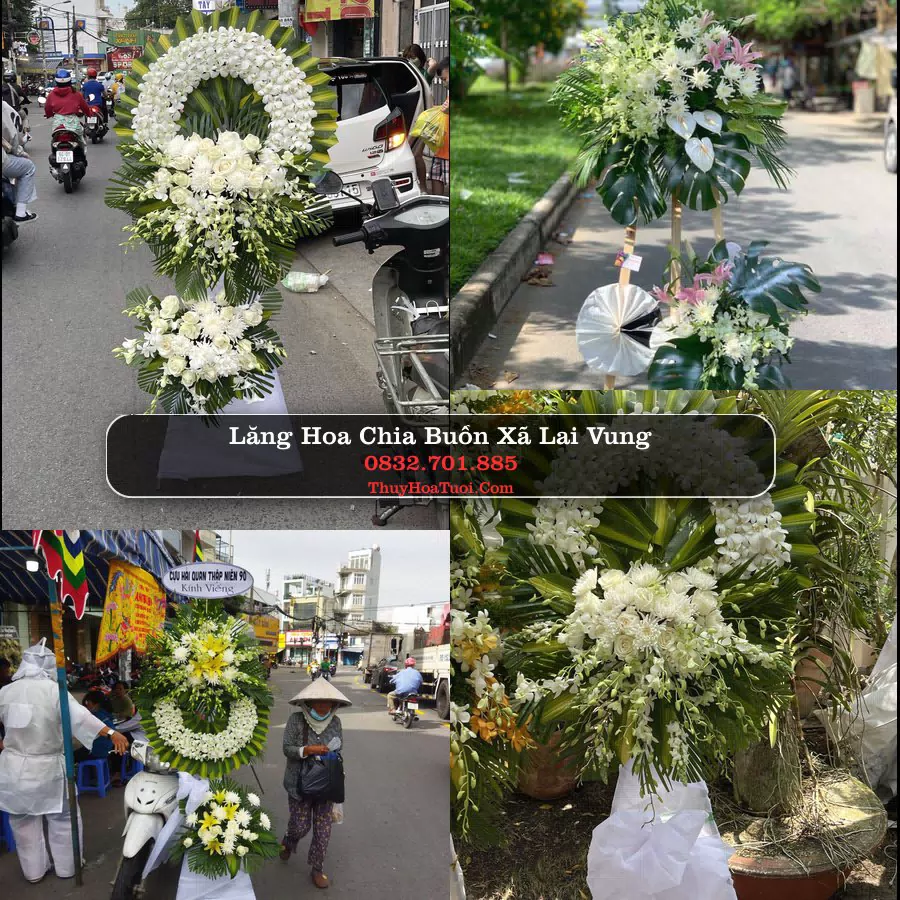 Vòng hoa chia buồn Xã Lai Vung - ThuyHoaTuoi.Com