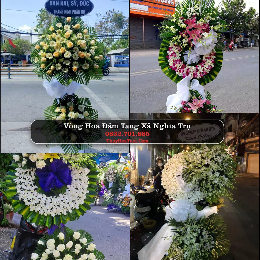 Vòng hoa chia buồn Xã Nghĩa Trụ - ThuyHoaTuoi.Com