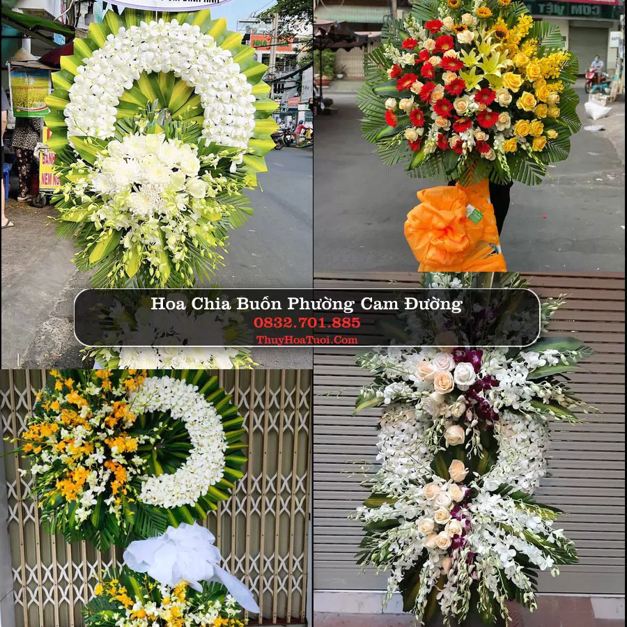 Vòng hoa chia buồn Phường Cam Đường - ThuyHoaTuoi.Com