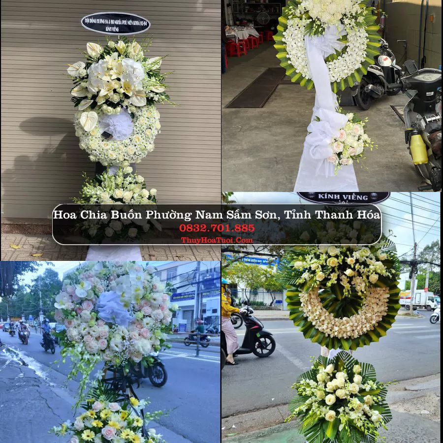 Vòng hoa chia buồn Phường Nam Sầm Sơn - ThuyHoaTuoi.Com
