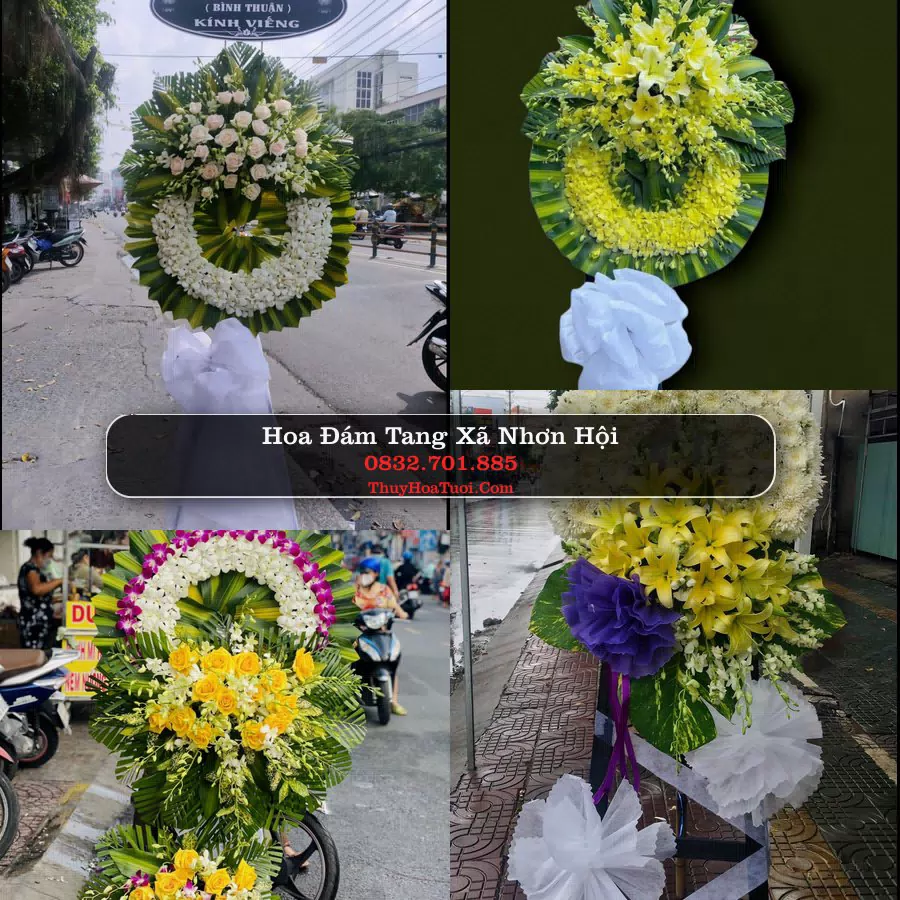 Vòng hoa chia buồn Xã Nhơn Hội - ThuyHoaTuoi.Com